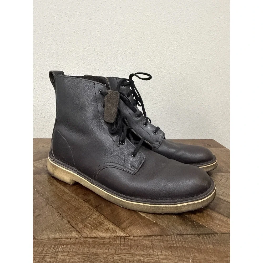 Mens Clarks Originals Brown Leather Boots In Brown Leather